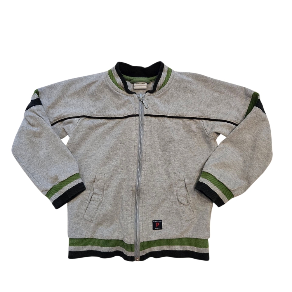 Polarn O. Pyret Gray/Green Zip-Up Jacket